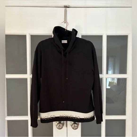 Moncler Black Hoodie with White Accents - Picture 1 of 2